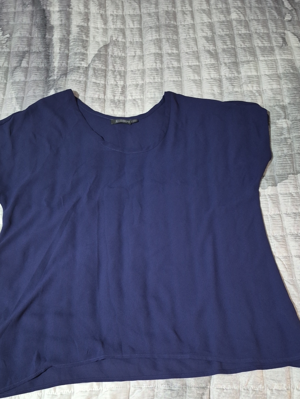 Alfani Dark Blue Short Sleeve Crewneck Tee
